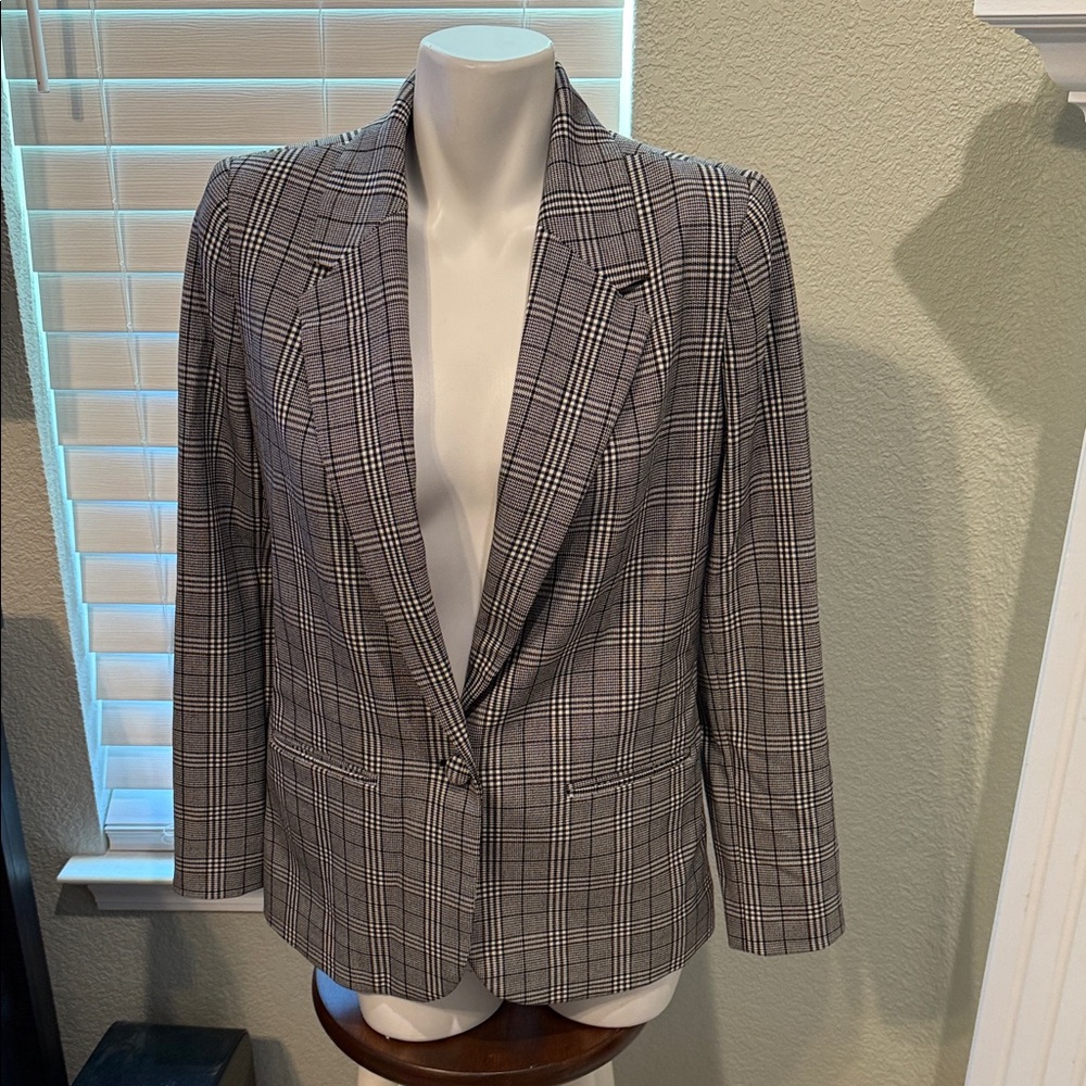A new day Gray Plaid Blazer - 4